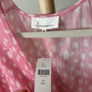 Anthropologie Pink and White Blouse